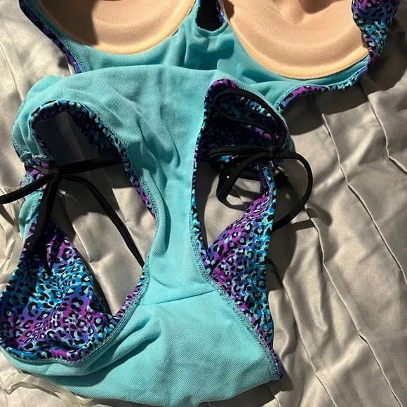 BONGO Blue and Purple One-Piece Swimsuit - Picture 3 of 5